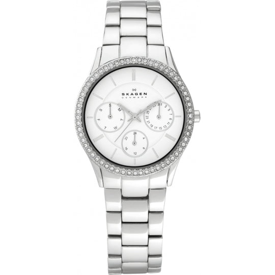 Skagen White Label Women's White Dial Steel Bracelet Quartz Watch 347LSX
