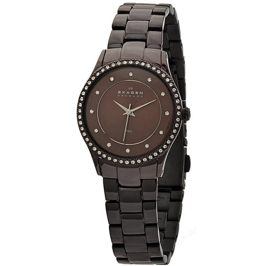Skagen Glitz Women's Brown Dial Stainless Steel Bracelet Quartz Watch 347SDXD