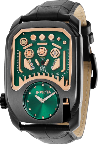 Invicta Men's 35452 Cuadro Quartz 3 Hand Green Dial Watch