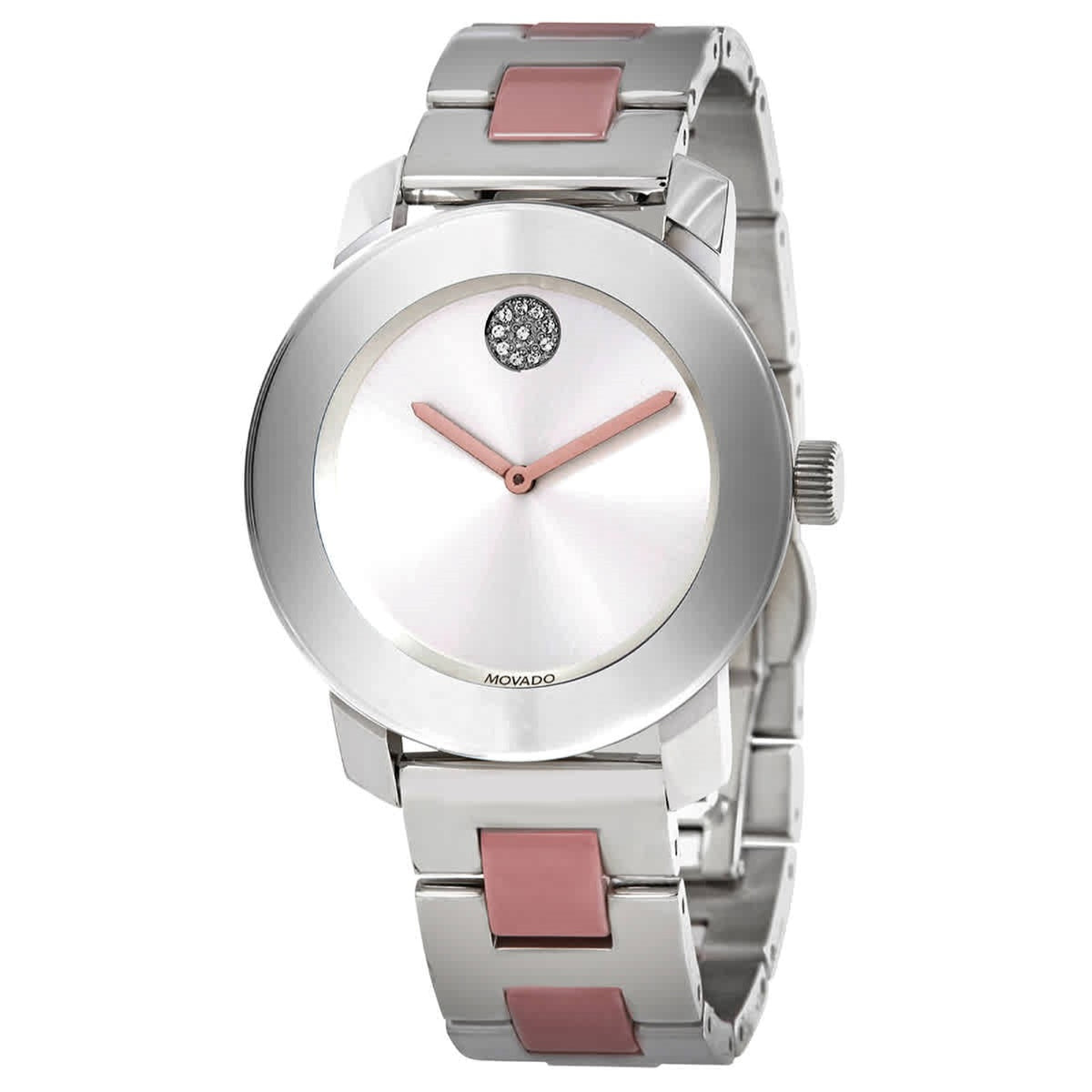 Movado Bold Ceramic Women's Silver Dial Quartz Watch 3600702