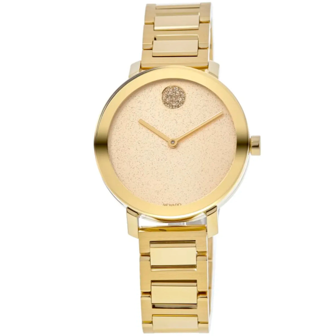 Movado Bold Evolution Women's Pale Yellow Gold-Tone Glitter Dial Quartz Watch 3600733