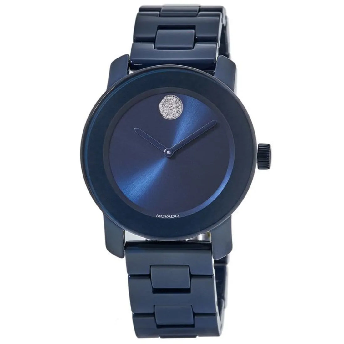 Movado Bold Ceramic Women's Navy Blue Dial Quartz Watch 3600756
