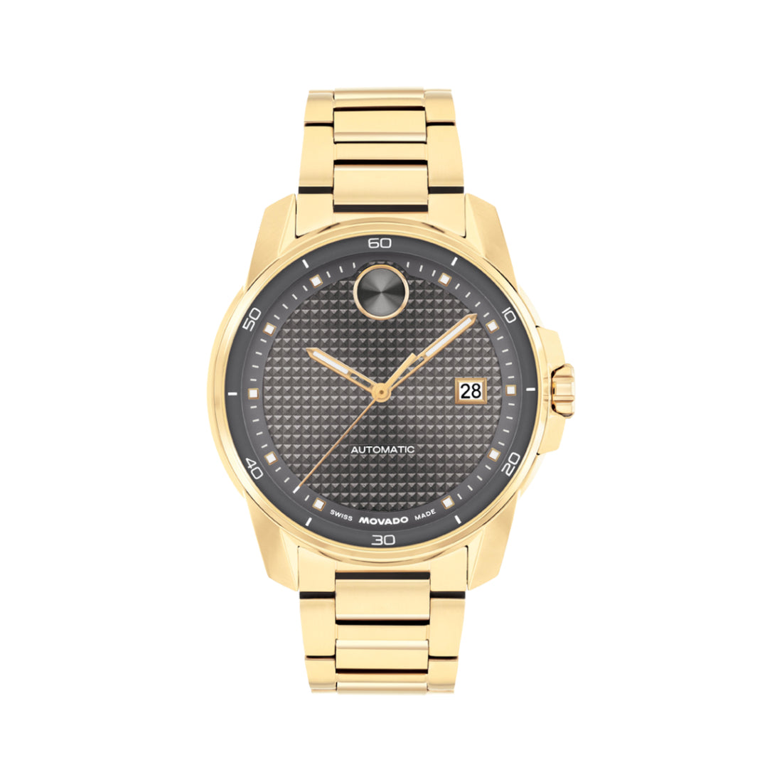 Movado Bold Verso Men's Grey Textured Sunray Dial Automatic Watch 3600964