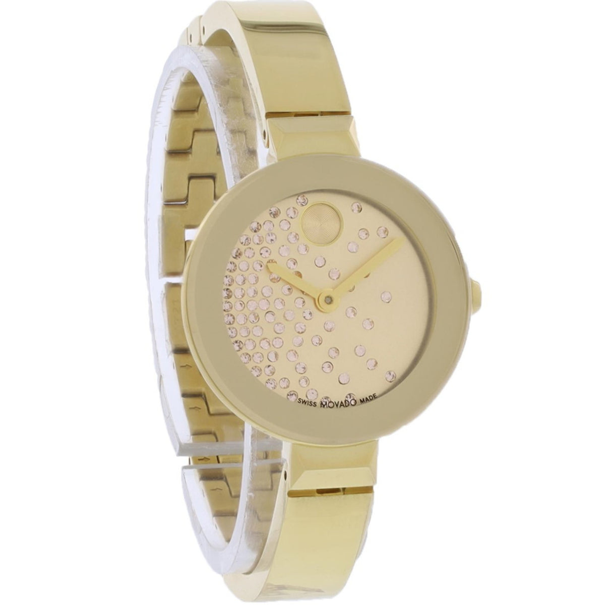 Movado Bold Bangle Women's Gold Crystal Dial Dial Quartz Watch 3601161