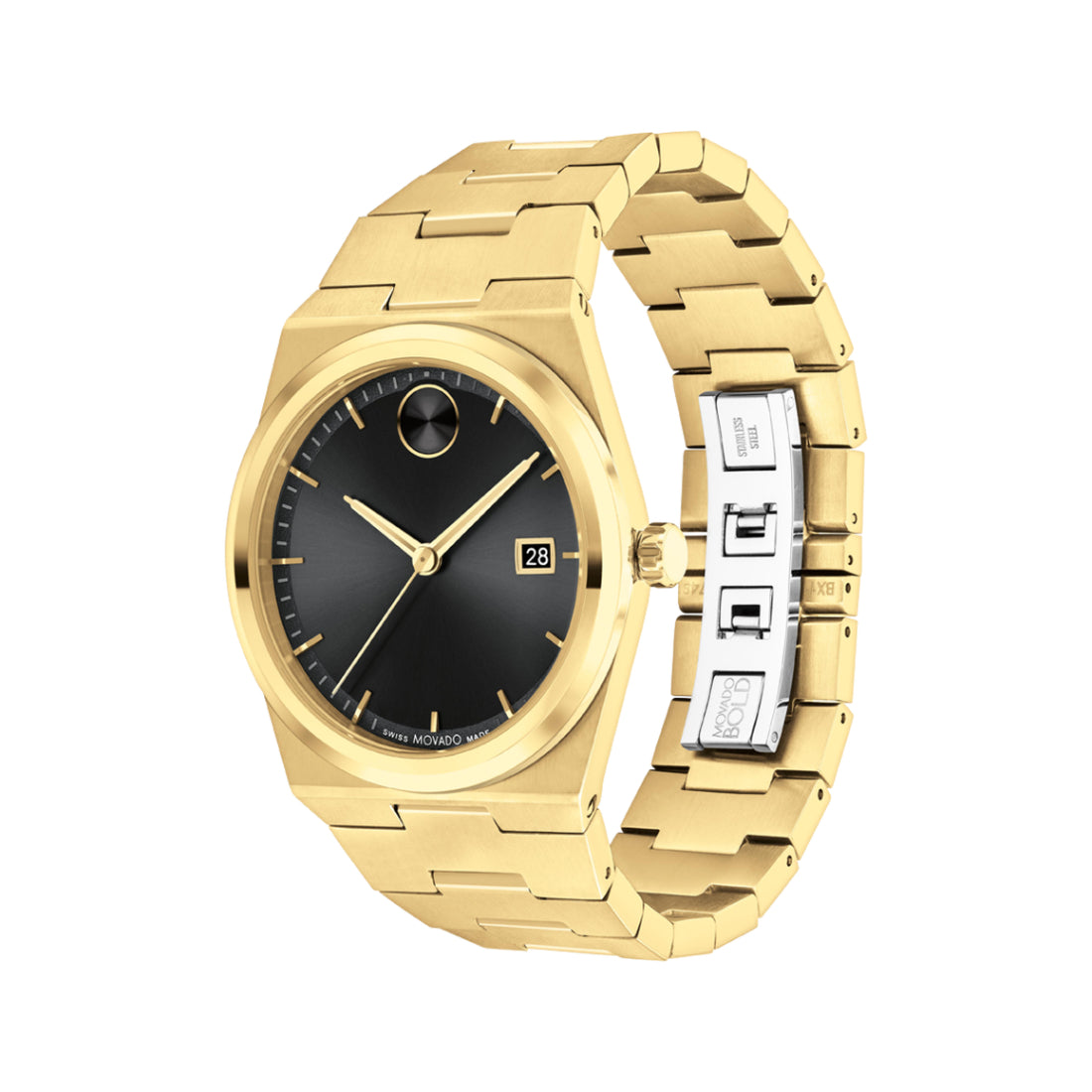 Movado Bold Quest Men's Black Sunray Dial Quartz Watch 3601223