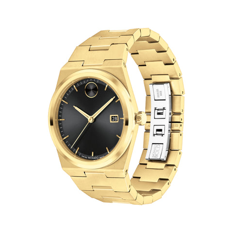 Movado Bold Quest Men's Black Sunray Dial Quartz Watch 3601223