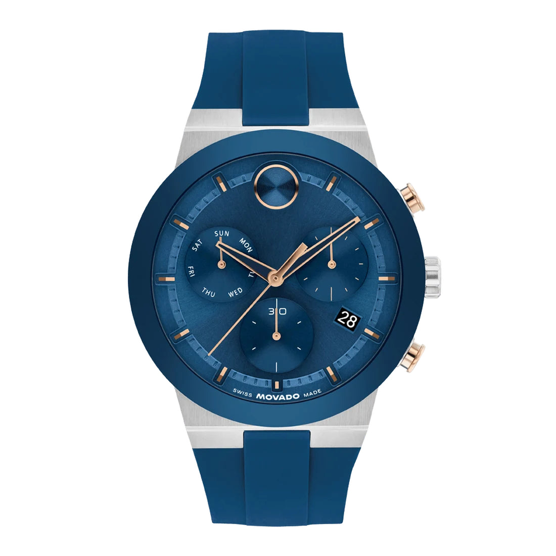 Movado Bold Fusion Men's Blue Sunray Dial Quartz Watch 3601331