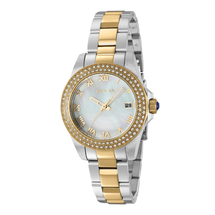 Invicta Women's 36075 Angel  Quartz 3 Hand White Dial Watch