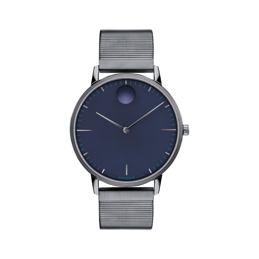 Movado Face Men's Navy Blue Dial Quartz Watch 3640177