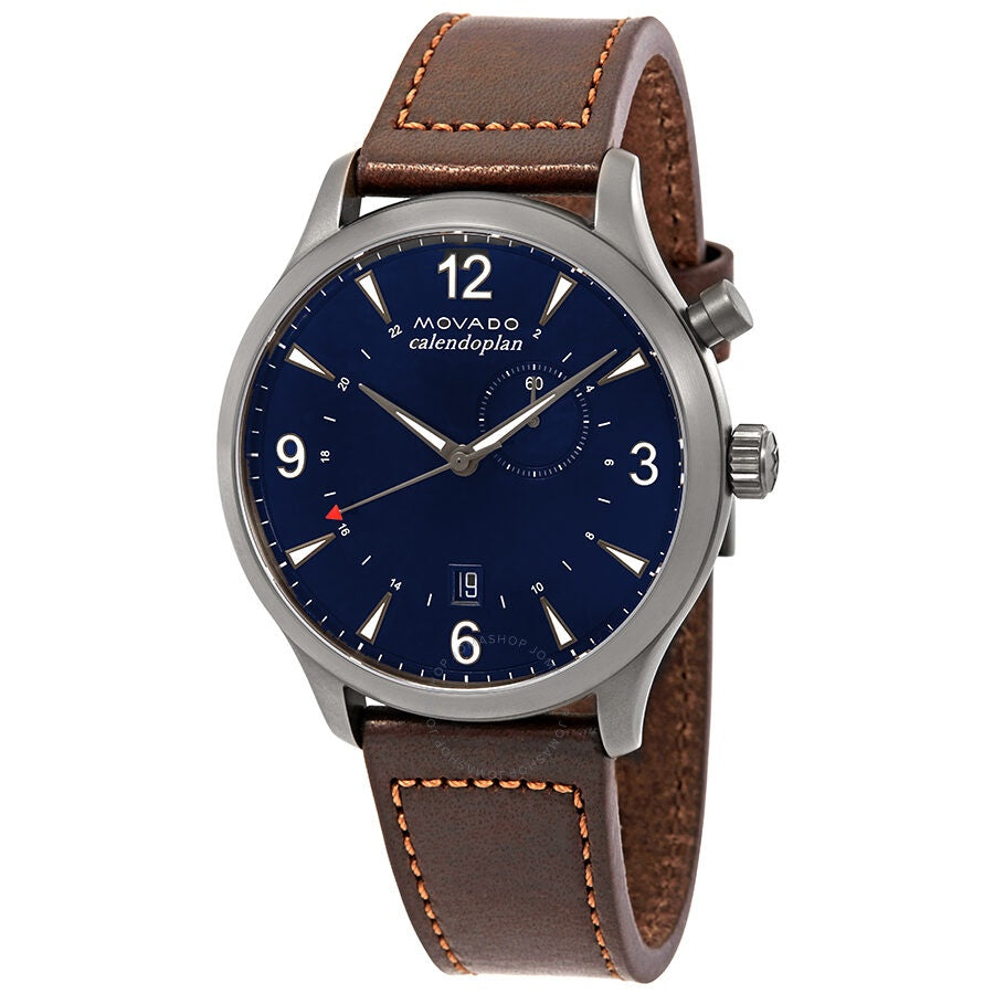 Movado Heritage Calendoplan GMT Men's Blue Dial Quartz Watch 3650017