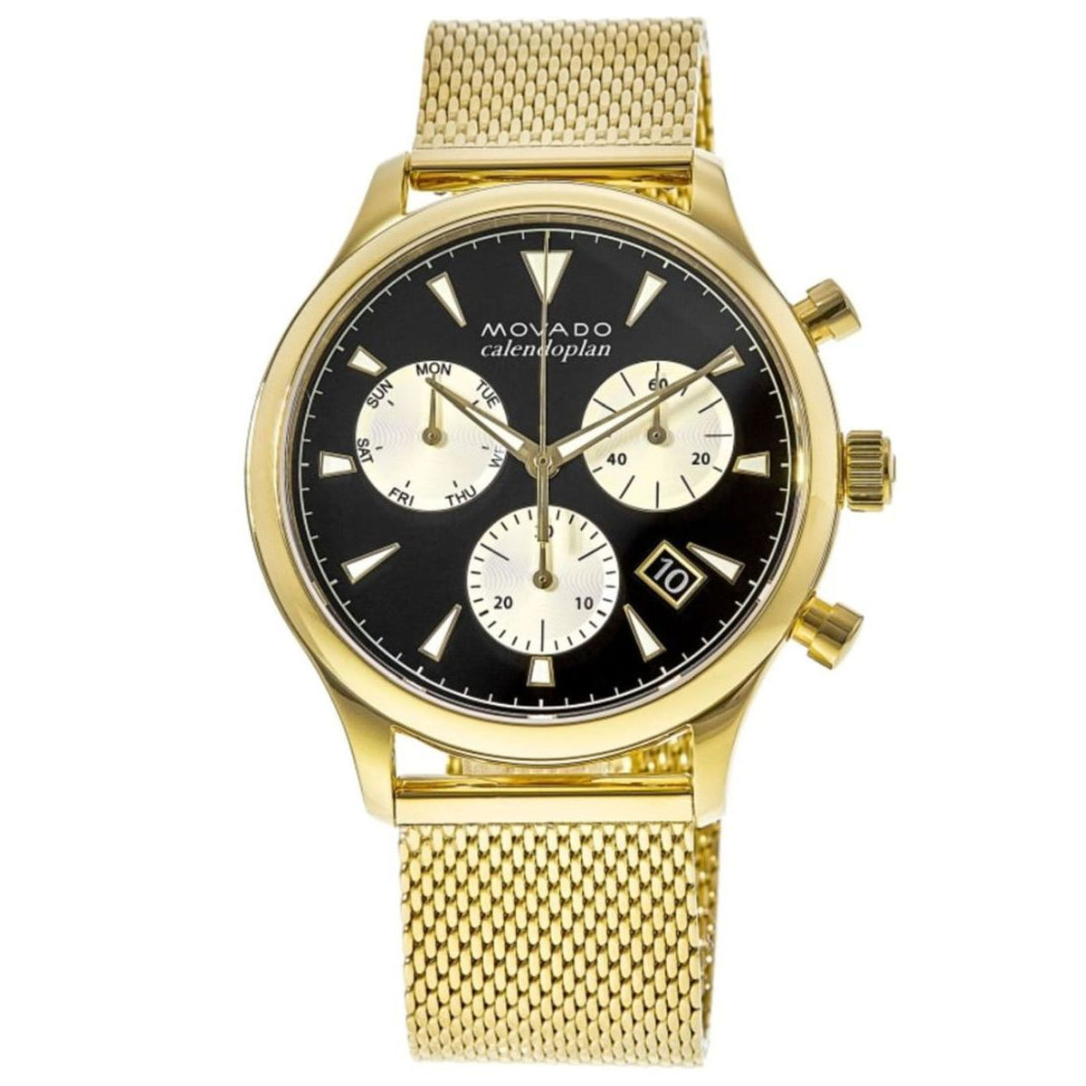 Movado Heritage Chronograph Men's Black Dial Quartz Watch 3650098