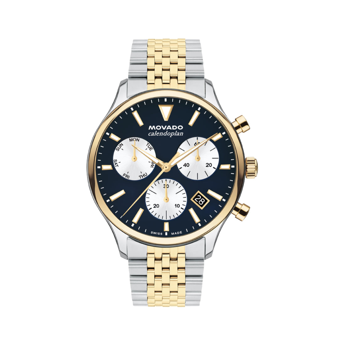 Movado Heritage Series Calendoplan Men's Navy Blue Dial Quartz Watch 3650211