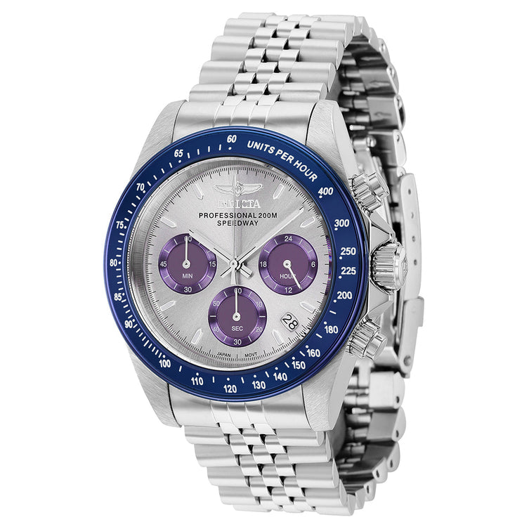 Invicta Men's 36735 Speedway Quartz Chronograph Light Grey, Purple Dial Watch