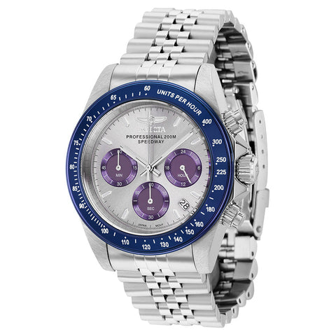 Invicta Men's 36735 Speedway Quartz Chronograph Light Grey, Purple Dial Watch