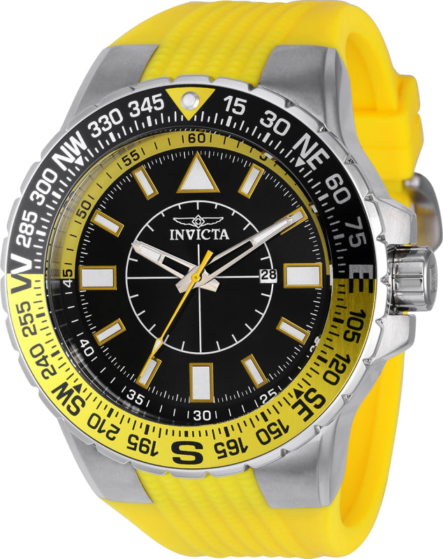 Invicta Men's 36981 Aviator  Quartz 3 Hand Black Dial Watch