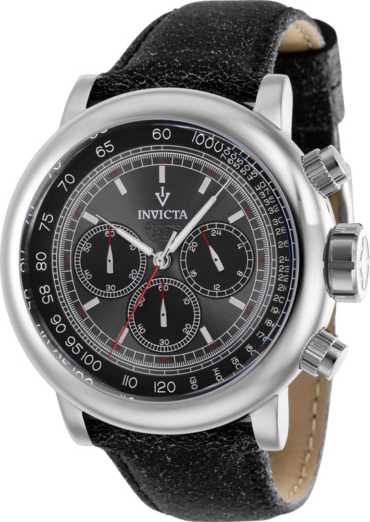 Invicta Men's 39032 Vintage Quartz 3 Hand Black, Gunmetal Dial Watch