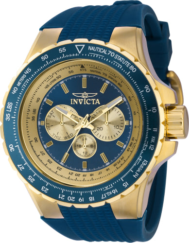 Invicta Men's 39266 Aviator Quartz Multifunction Blue, Gold Dial Watch