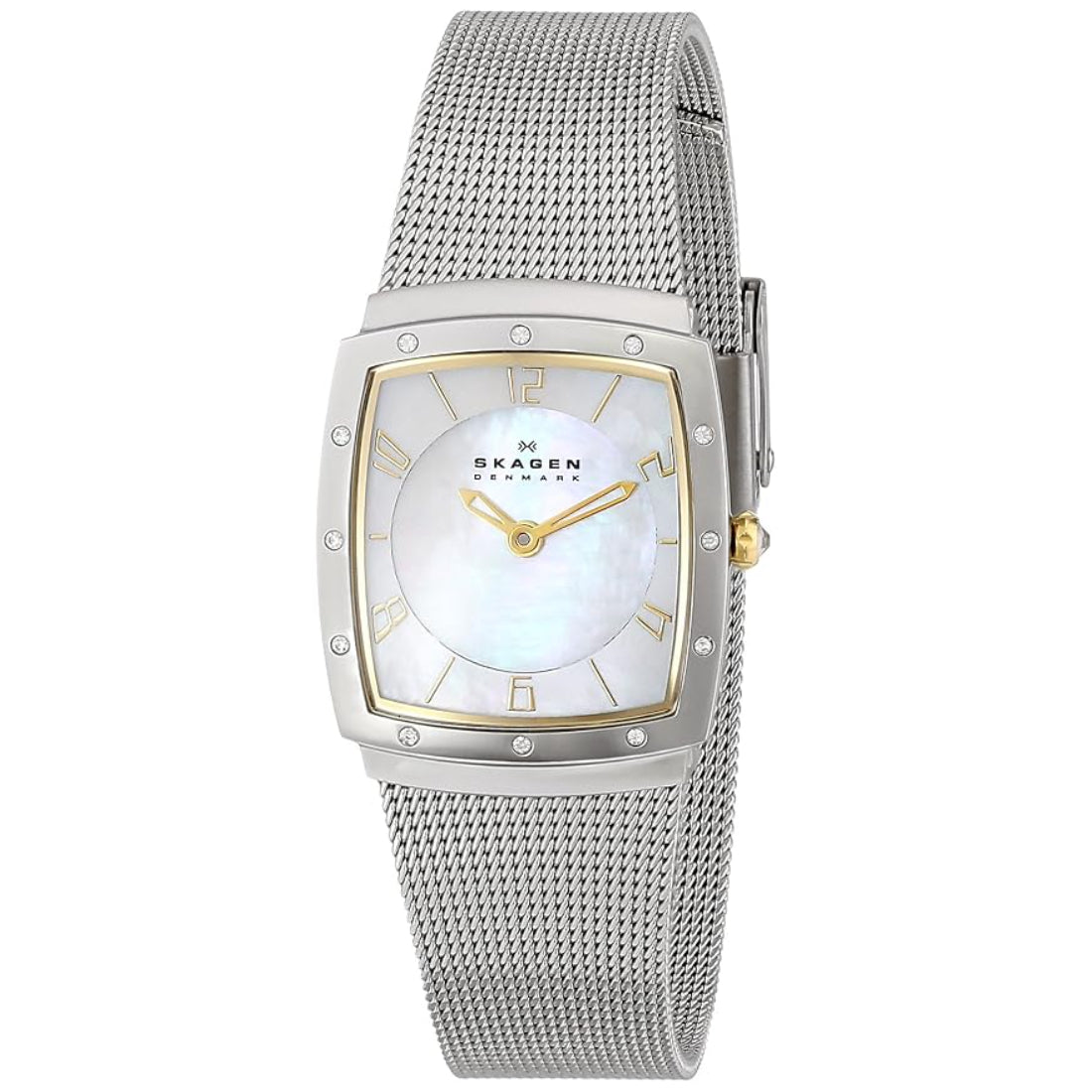 Skagen 396 Series Women's Mother-of-Pearl Dial Two-Tone Quartz Watch 396XSGS