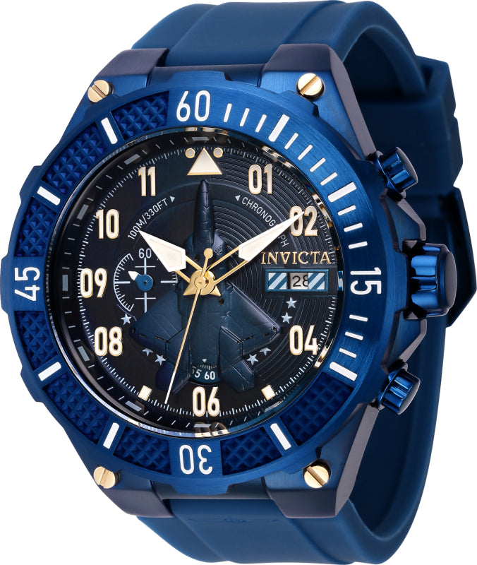 Invicta Men's 39893 Aviator  Quartz Multifunction Blue Dial Watch