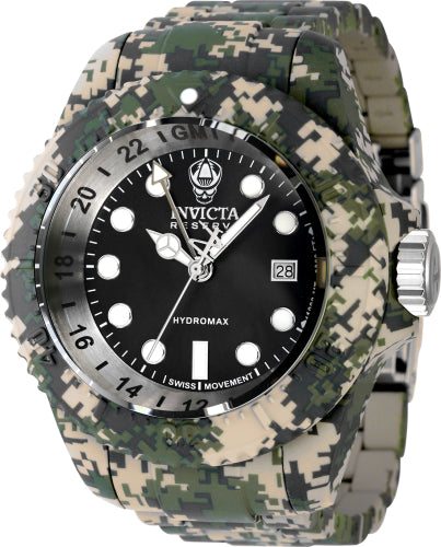 Invicta Men's 40462 Reserve Quartz 3 Hand Black Dial Watch