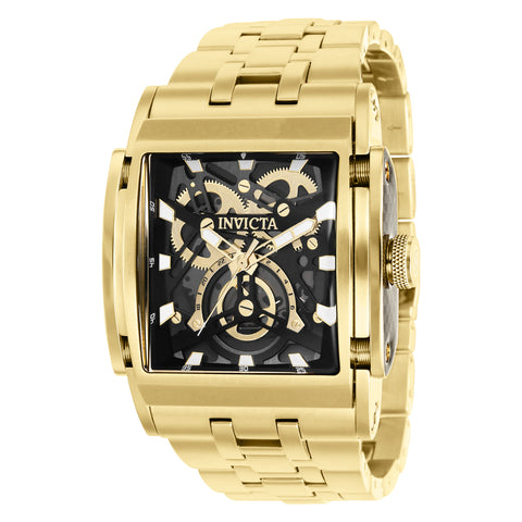 Invicta Men's 41646 Speedway Quartz 3 Hand Transparent, Black, Gunmetal Dial Watch