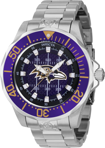 Invicta Men's 42122 NFL Baltimore Ravens Automatic 3 Hand Purple Dial Watch