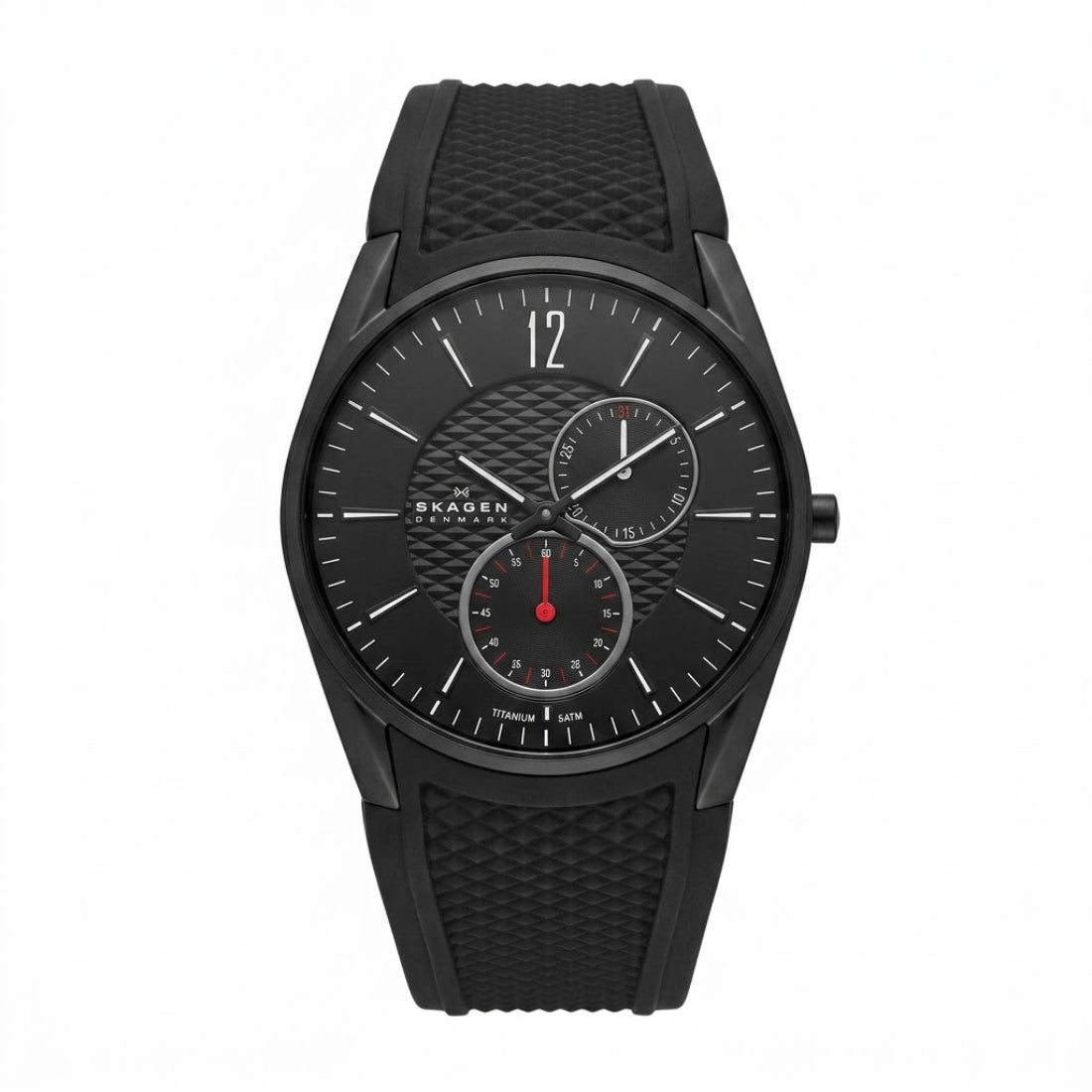 Skagen Titanium Men's Black Dial Silicone Strap Quartz Watch 435XXLTBRB