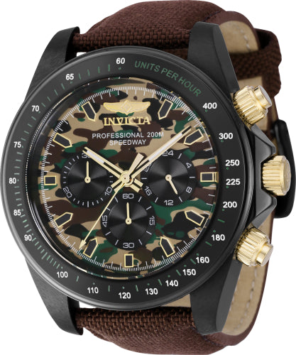Invicta Men's 43678 Speedway Quartz Chronograph Green, Camouflage Dial Watch