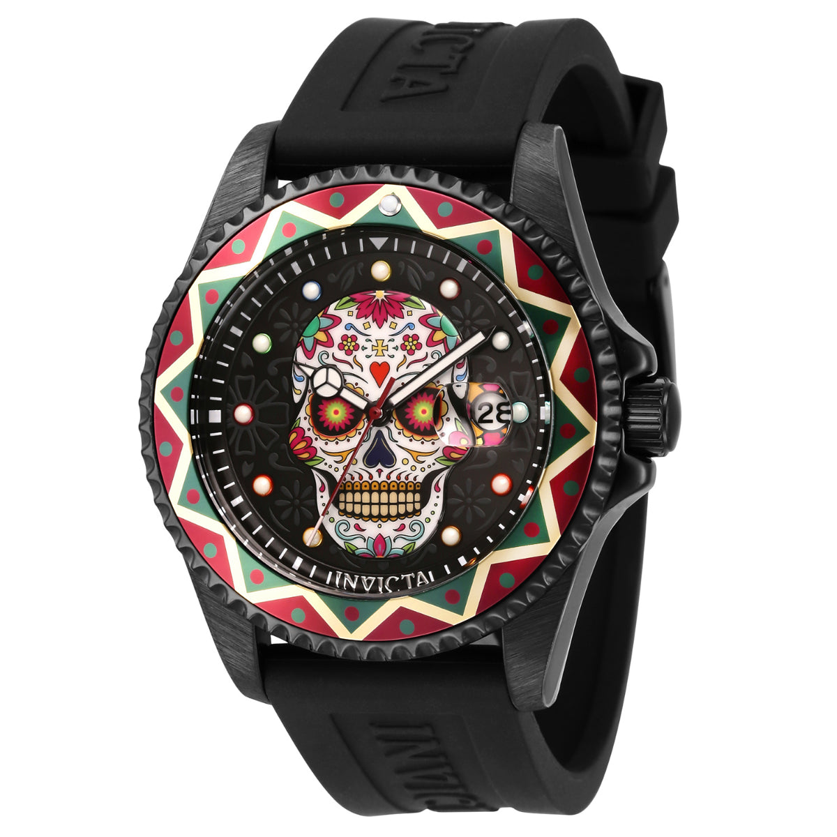 Invicta Men's 43754 Pro Diver Quartz PC32 Purple, Green, Yellow, Red, Blue, Black Dial Watch
