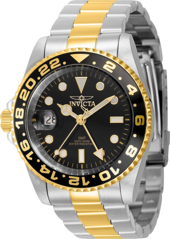 Invicta Men's 43966 Pro Diver Quartz 3 Hand Black Dial Watch