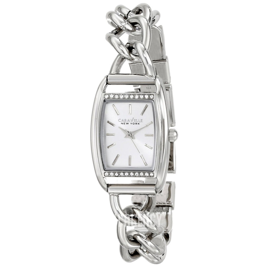 Caravelle Crystal Collection Women's Silver-tone Bracelet Quartz Watch - 43L169