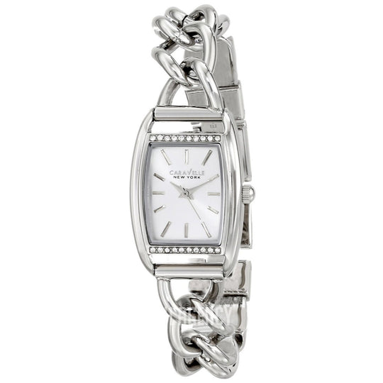 Caravelle Crystal Collection Women's Silver-tone Bracelet Quartz Watch - 43L169
