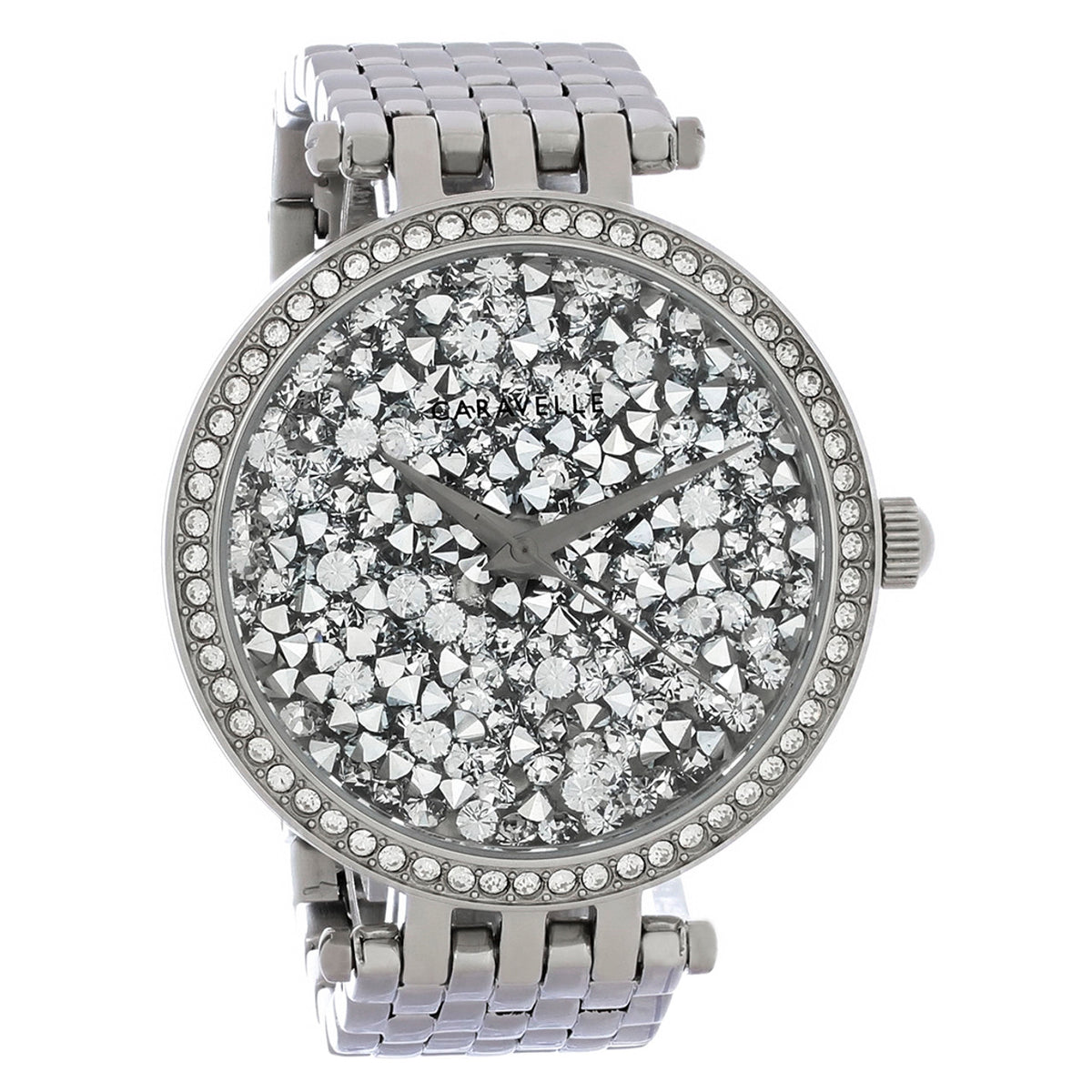 Bulova Carvelle by Bulova Crystal Series Women's Silver Bracelet Quartz Watch - 43L206