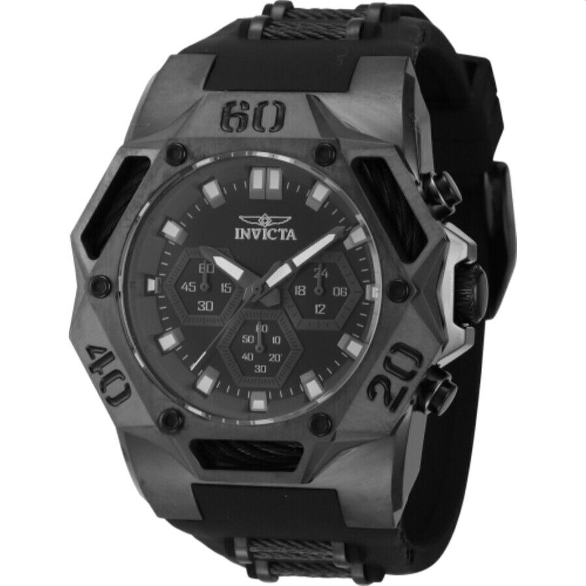 Invicta Men&#39;s 44080 Black Polyurethane Watch