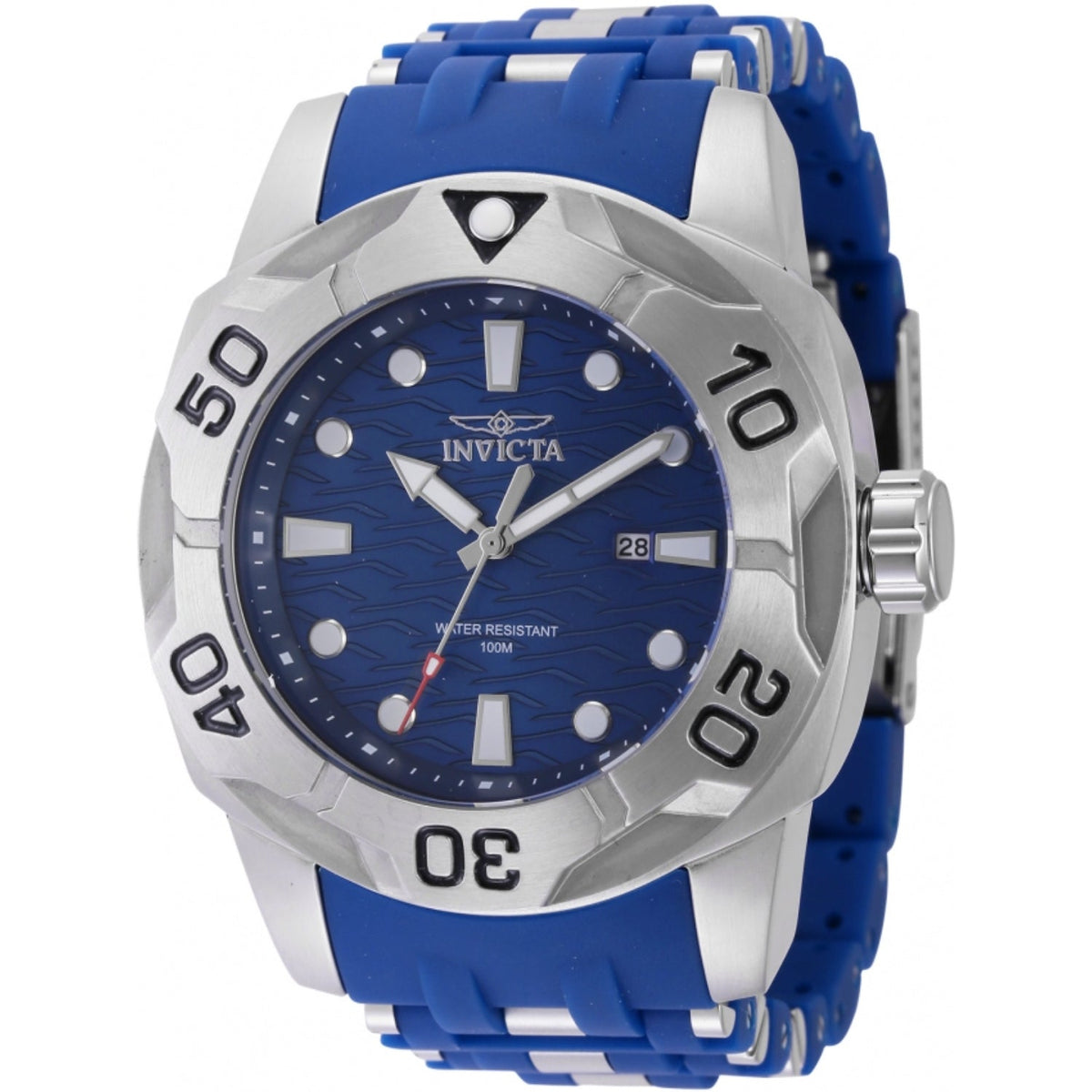 Invicta Men&#39;s 44115 Blue and Silver Inserts Polyurethane and Stainless Steel Watch