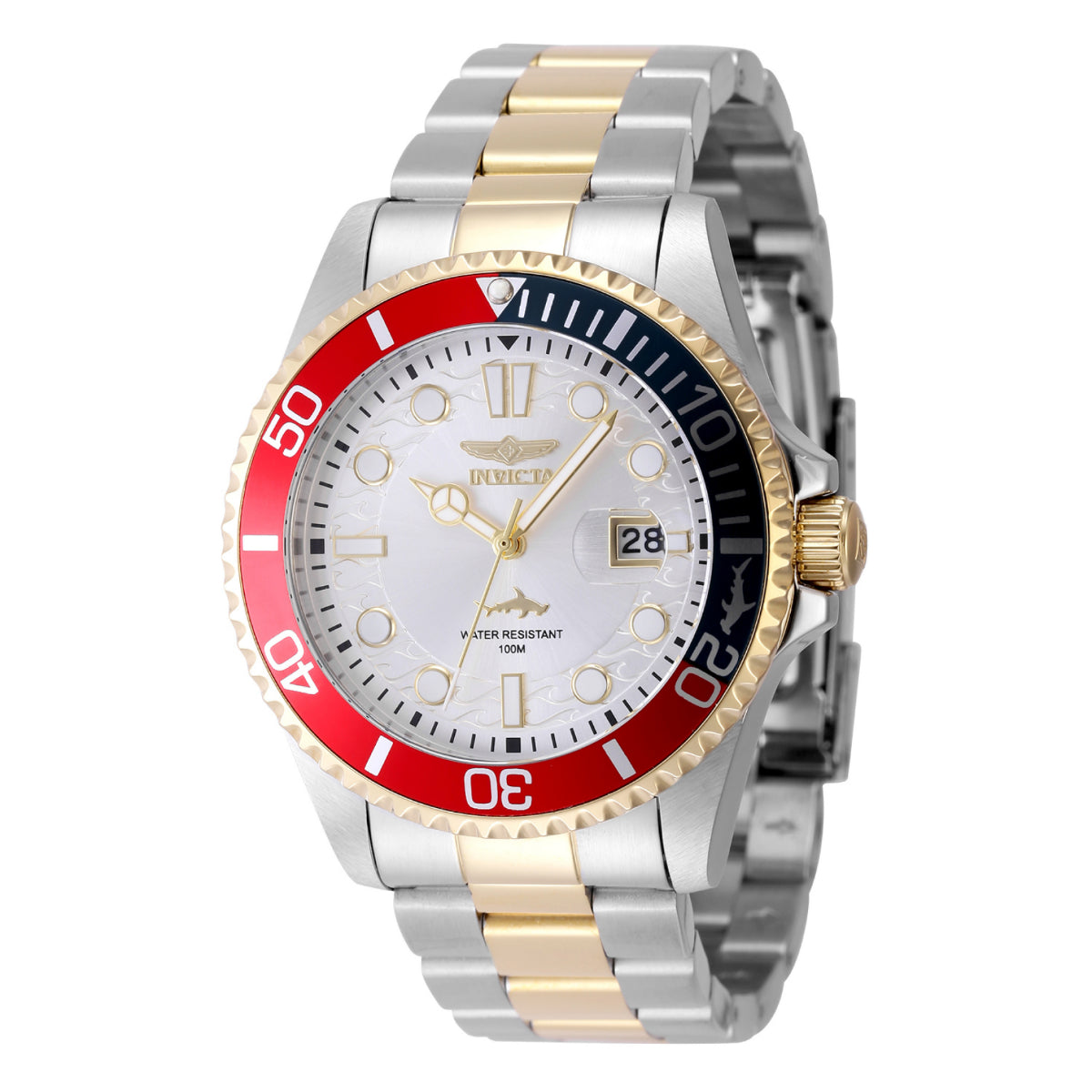 Invicta Men's 44707 Pro Diver Quartz 3 Hand Silver Dial Watch