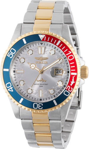 Invicta Men's 44710 Pro Diver Quartz 3 Hand Silver Dial Watch