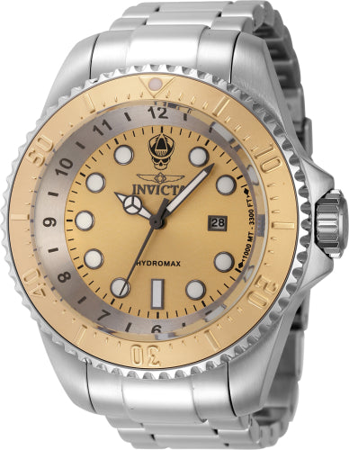 Invicta Men's 44746 Hydromax Quartz 3 Hand Gold Dial Watch