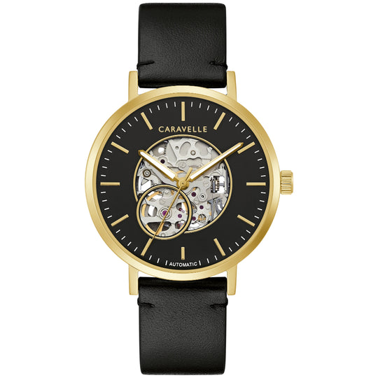 Bulova Caravelle Classic Men's Black Strap Automatic Watch - 44A121