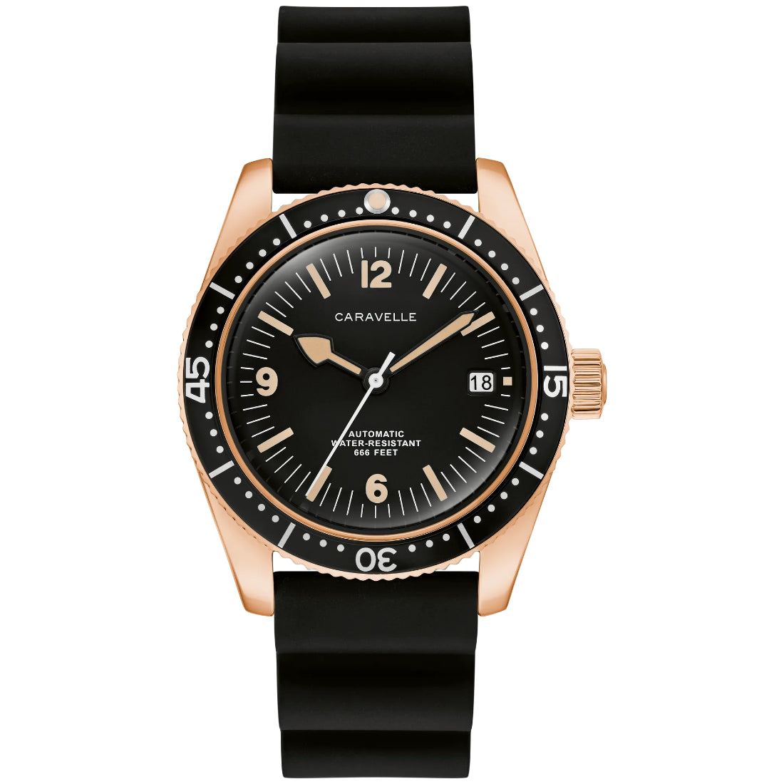 Bulova Caravelle Sea Hunter Men's Black Strap Automatic Watch - 44B130