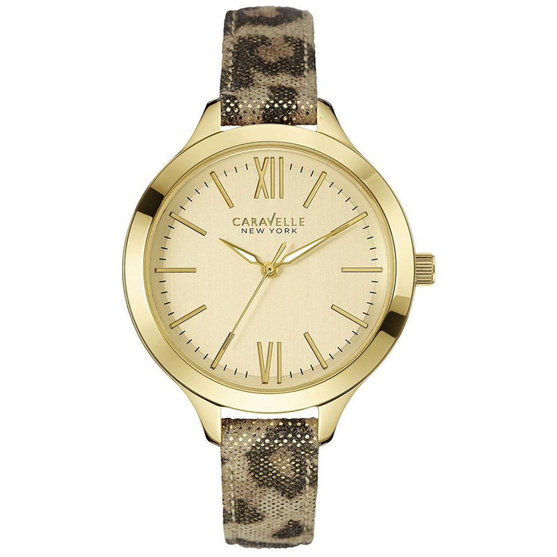 Bulova Caravelle New York Women's Leopard Print Accent Strap Quartz Watch - 44L161