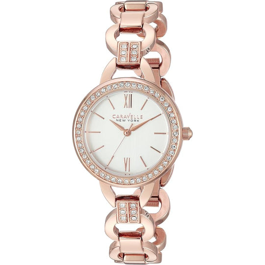 Bulova Caravelle New York Women's Rose Gold-tone Bracelet Quartz Watch - 44L163