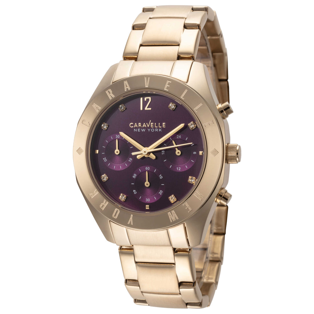 Caravelle New York by Bulova Women's Gold-tone and Blue Bracelet Quartz Watch - 44L193