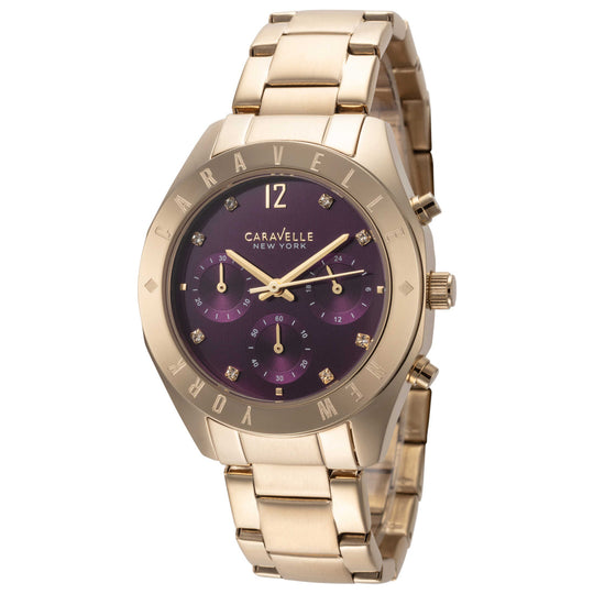 Caravelle New York by Bulova Women's Gold-tone and Blue Bracelet Quartz Watch - 44L193