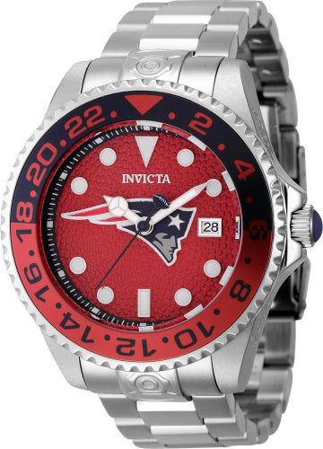 Invicta Men's 45031 NFL New England Patriots Automatic 3 Hand White, Red, Dark Blue Dial Watch