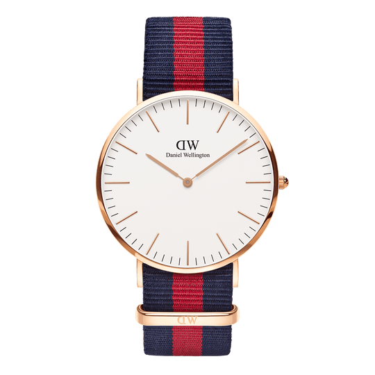 Daniel Wellington Oxford Men's Bliue and Red Strap Quartz Watch - DW00100001