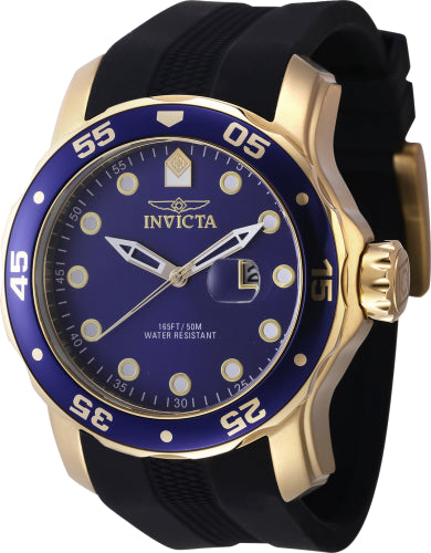Invicta Men's 45737 Pro Diver Quartz 3 Hand Blue Dial Watch