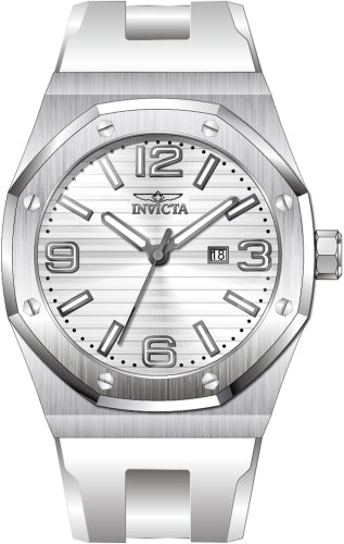 Invicta Men's 45774 Huracan Quartz 3 Hand Silver Dial Watch