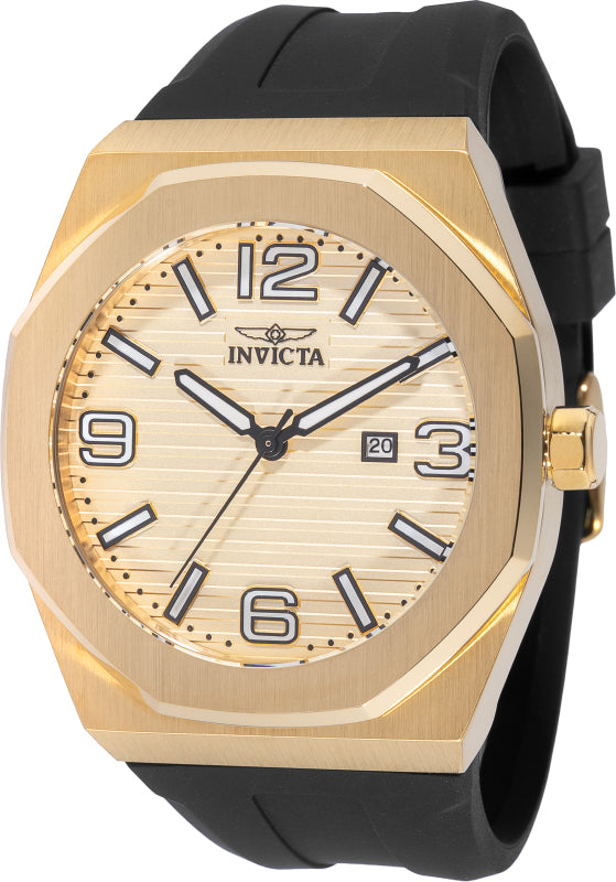 Invicta Men's 45775 Huracan  Quartz 3 Hand Gold Dial Watch