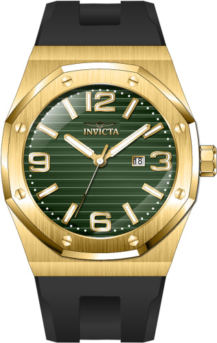 Invicta Men's 45777 Huracan Quartz 3 Hand Green Dial Watch